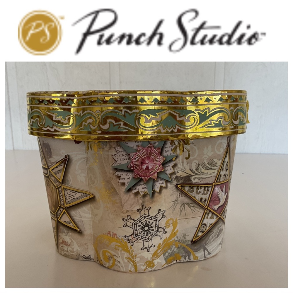 Punch Studio Scalloped Shaped Decorative Box NWOT